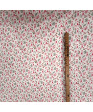 100% Lightweight Cotton Fabric — Pink Ribbon and Cherry Blossom Pattern