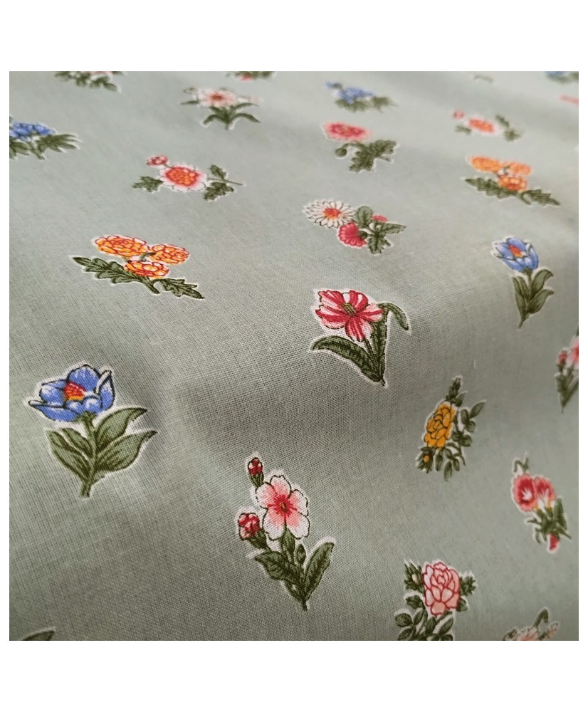 Tissu percale 100% coton "Demoiselle Amande"