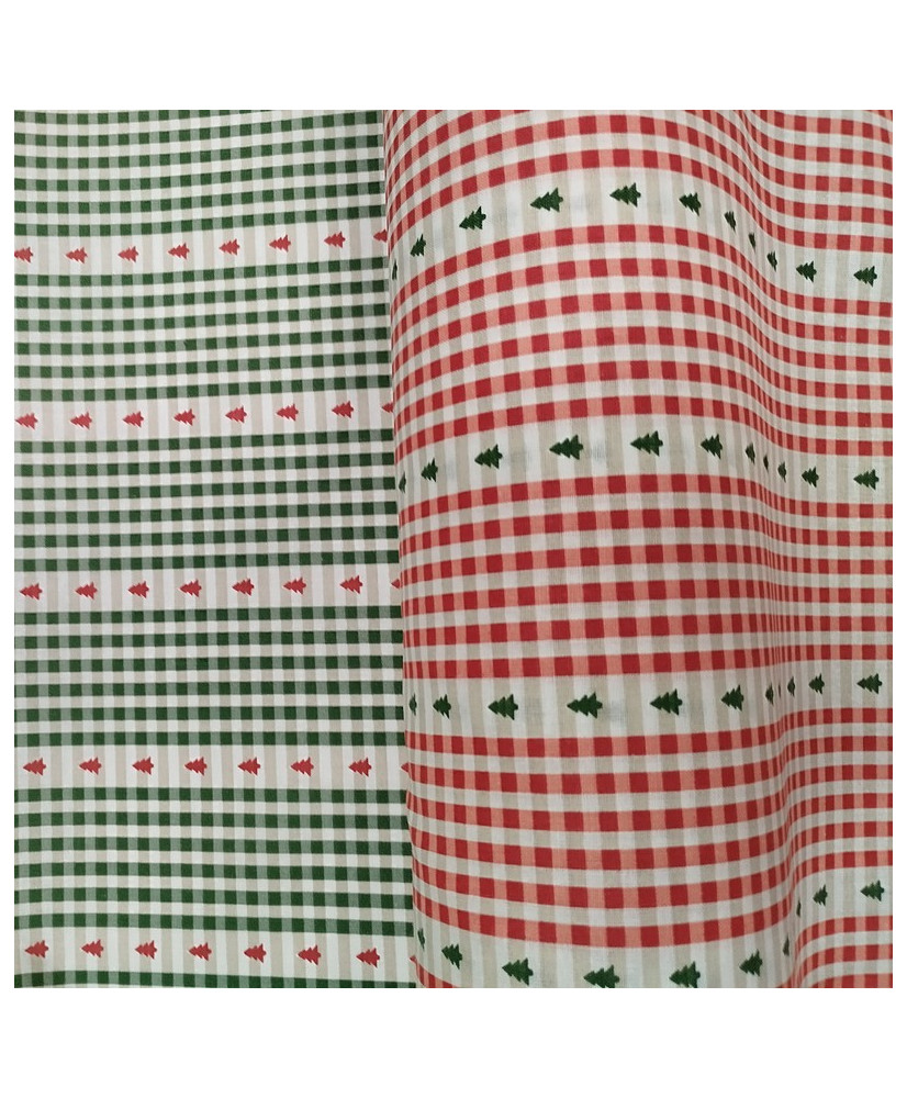 Tissu Épinette Rouge– Cretonne de Noël