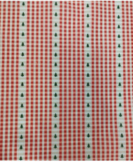 Tissu Épinette Rouge– Cretonne de Noël