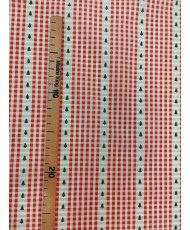 Tissu Épinette Rouge– Cretonne de Noël