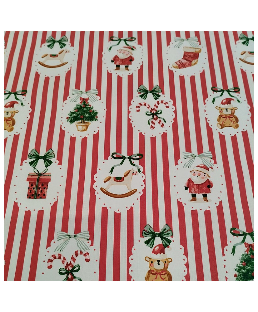 Tissu Sweetie Rouge– Cretonne de Noël