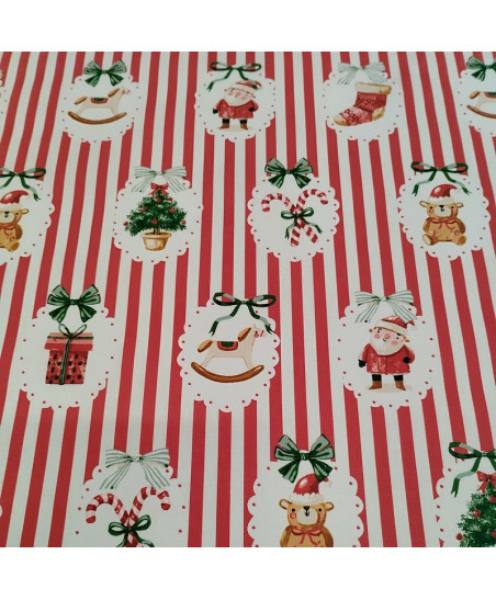 Tissu Sweetie Rouge– Cretonne de Noël