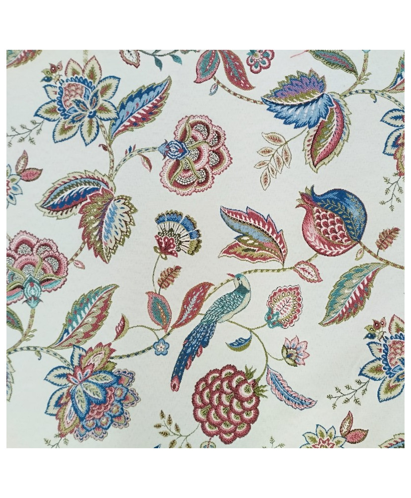 Palampore- Jacquard All over blanc-140 cm