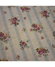 Tissu Jacquard Floral à Rayures ROMIE – Style Shabby Chic & Romantique