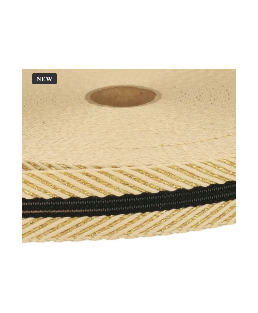 copy of Sangle Fantaisie chevron et Lurex Col: blanc