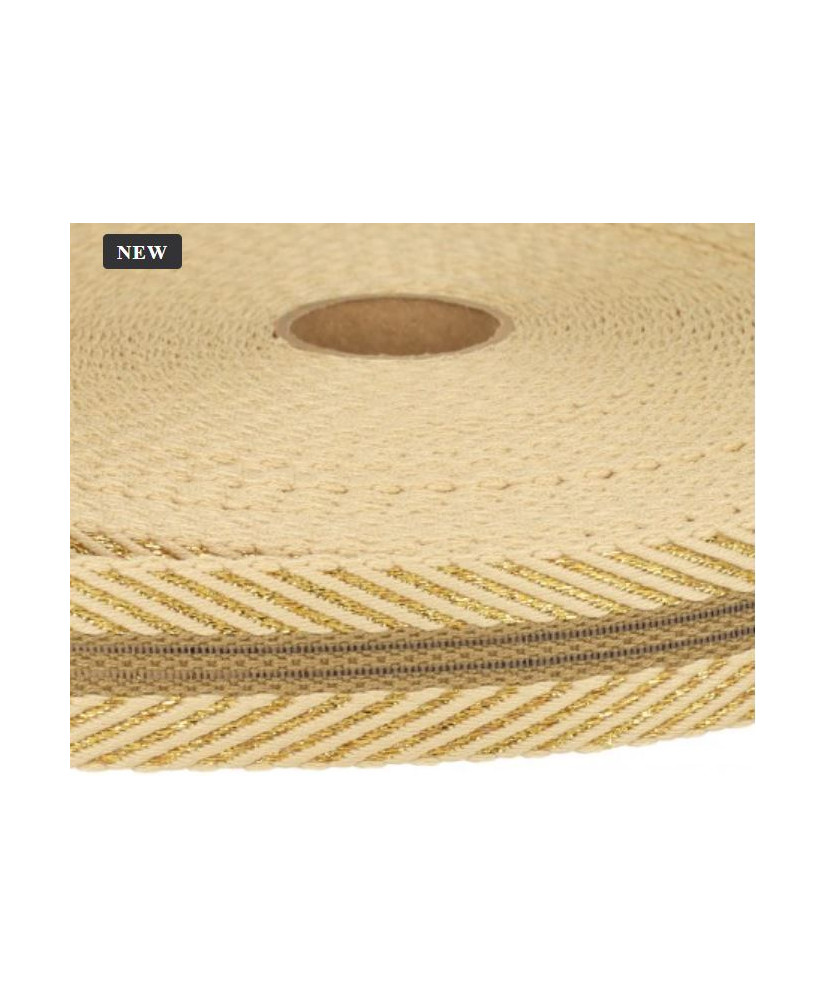 copy of Sangle Fantaisie chevron et Lurex Col: blanc