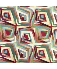 Coupon " Rutor"  1 mètre Tissu Jacquard Géométrique Multicolore