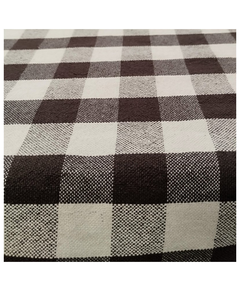 Toile de coton tissé teint Celestin-carreaux-coffe-150 cm de large