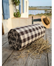 Toile de coton tissé teint Celestin-carreaux-coffe-150 cm de large