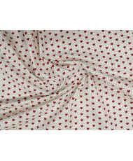 Mini cœur rouge fond écru